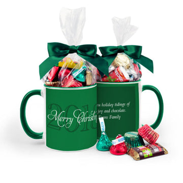 Personalized Christmas Year 11oz Mug with Hershey's Holiday Mix