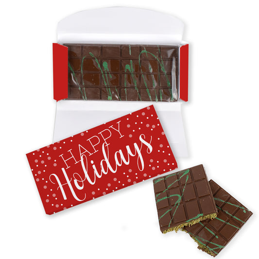 Personalized Happy Holidays Dubai Chocolate Bar 7.4oz