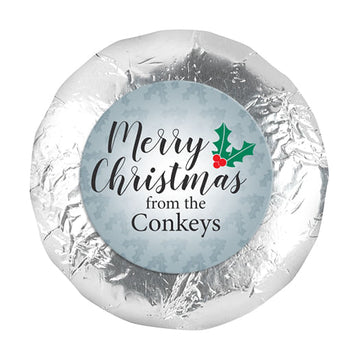 Personalized Holly Merry Christmas 1.25" Stickers (48 Stickers)