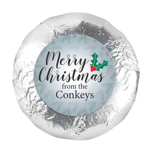 Personalized Holly Merry Christmas 1.25" Stickers (48 Stickers)