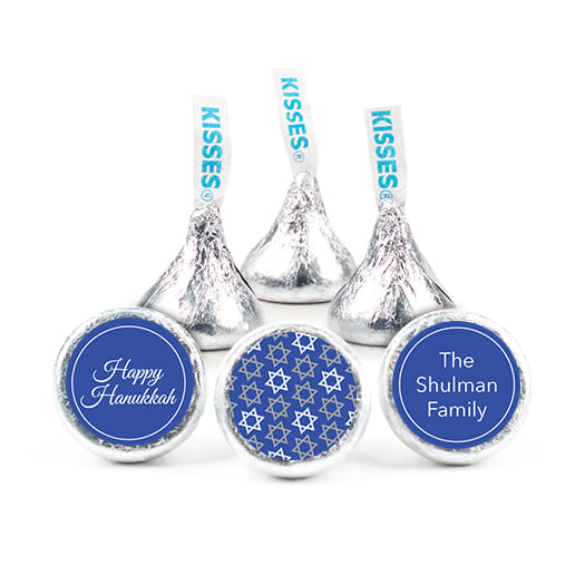 Personalized Hanukkah Festive Pattern 3/4" Stickers (108 Stickers)