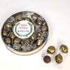 Personalized Happy Holidays Dubai Chocoalate Truffles Gift Tin - Logo Wreath