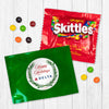 Personalized Happy Holidays Winter Greenery Candy Favor Bag - M&Ms or Skittles
