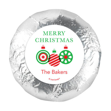 Personalized Christmas Ornaments 1.25" Stickers (48 Stickers)