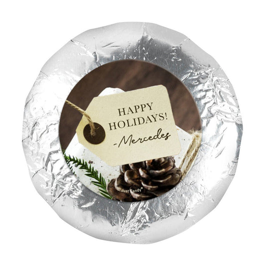 Personalized Christmas Corporate Hang Tag 1.25" Stickers (48 Stickers)
