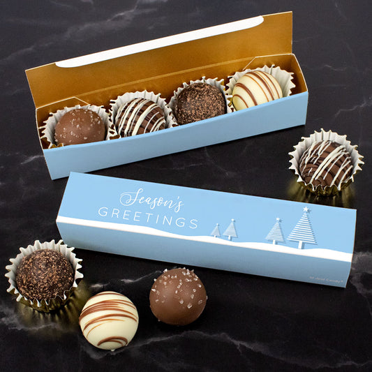 Happy Holidays Truffle Favors - 4 pcs