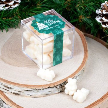 Personalized Oh Christmas Tree JUST CANDY favor cube with Gummy Bears