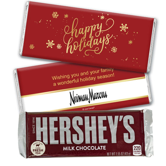 Personalized Happy Holidays Add Your Logo Hershey's Milk Chocolate Bar & Wrapper