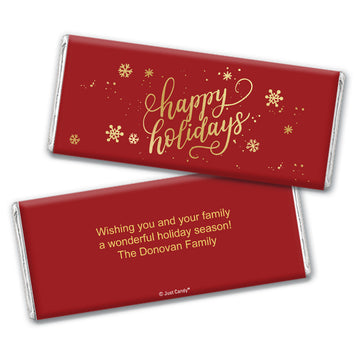 Personalized Happy Holidays Hershey's Milk Chocolate Bar & Wrapper