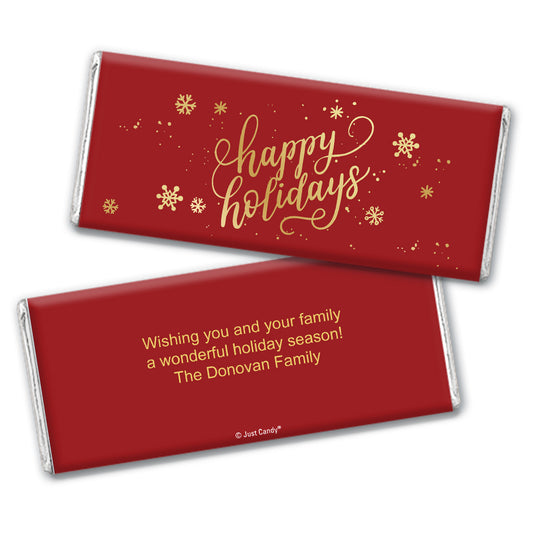 Personalized Happy Holidays Hershey's Milk Chocolate Bar & Wrapper