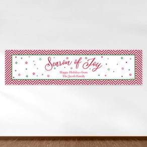 Personalized Christmas Season of Joy 5 Ft. Banner