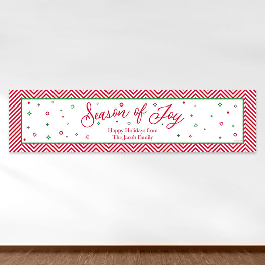 Personalized Christmas Season of Joy 5 Ft. Banner