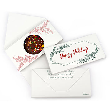 Personalized Christmas Geometric Holiday Gourmet Infused Belgian Chocolate Bars (3.5oz)