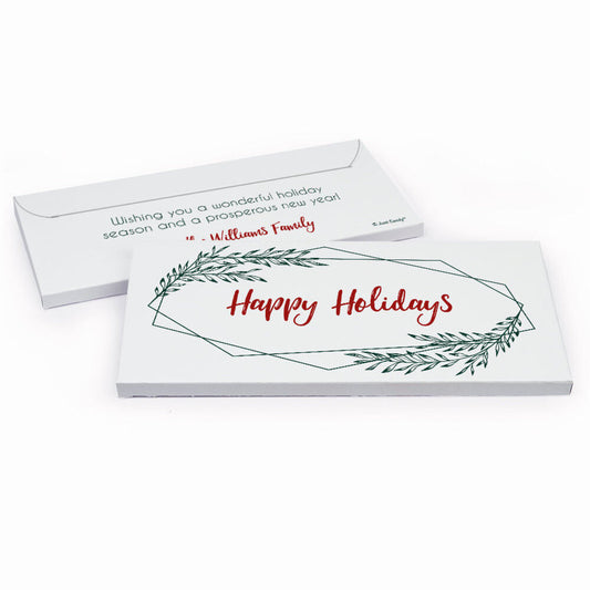 Deluxe Personalized Christmas Geometric Holiday Candy Bar Cover