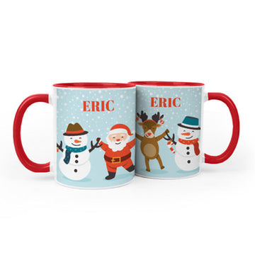 Personalized Add Your Name Christmas Buddies 11oz Red Mug