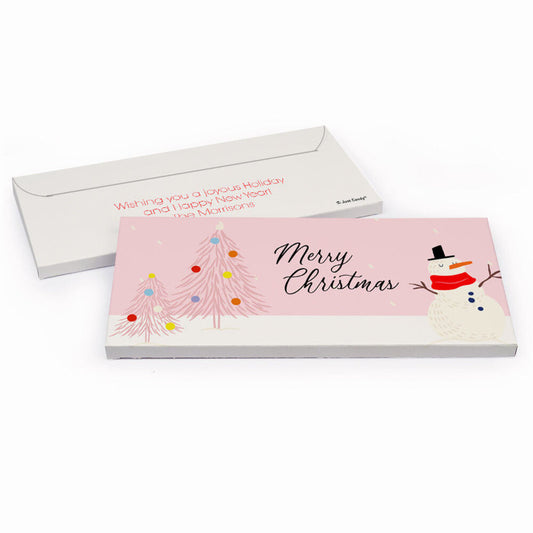 Deluxe Personalized Christmas Blush Candy Bar Cover