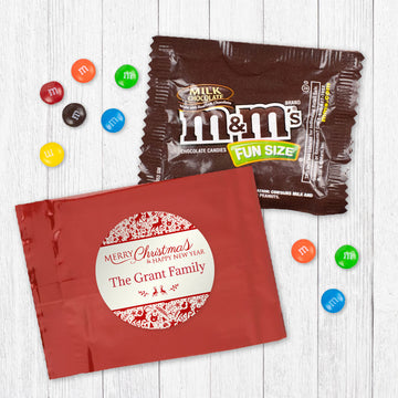 Personalized Iconic Christmas Candy Favor Bag - M&Ms or Skittles
