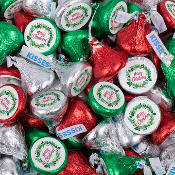 Merry Christmas Hershey's Kisses Candy 13.6oz Bag 85ct