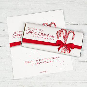 Personalized Christmas Candy Cane Standard Wrappers