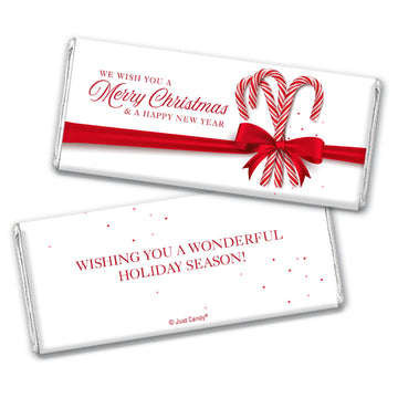 Personalized Christmas Candy Cane Hershey's Milk Chocolate Bar & Wrapper