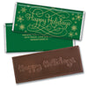 Happy Holidays Personalized Embossed Chocolate Bar Snowflake Ribbons