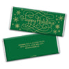 Personalized Christmas Happy Holidays Snowflake Ribbons Hershey's Milk Chocolate Bar & Wrapper