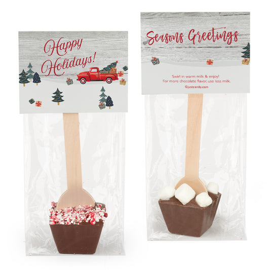 Happy Holidays Red Truck Hot Chocolate Spoon