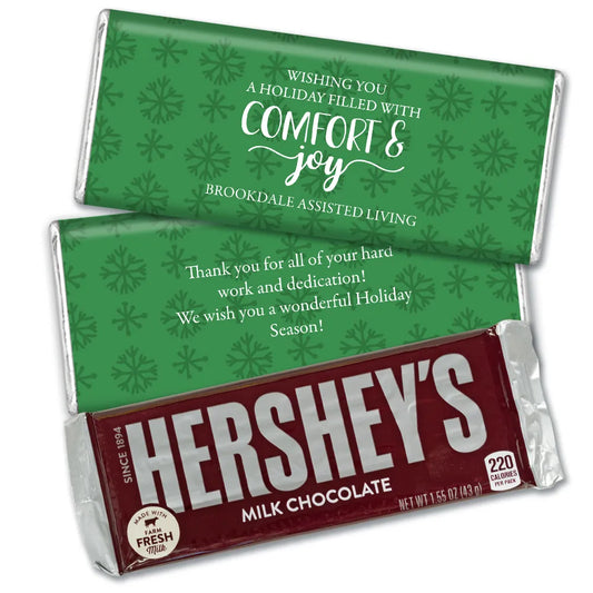 Personalized Christmas Comfort & Joy Hershey's Milk Chocolate Bar & Wrapper