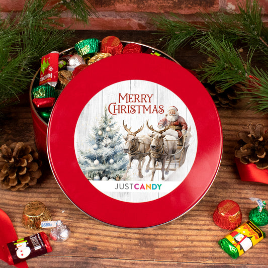 Santa's Seasons Greetings 1.25 lb Hershey's Holiday Assortment Gift Tin