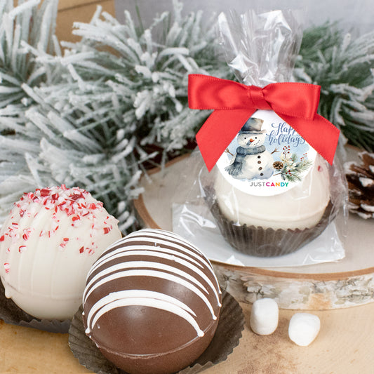 Happy Holidays Snowman Hot Chocolate Bomb