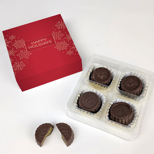 Happy Holidays Dubai Chocolate Truffles Favor Gift - Snowflakes