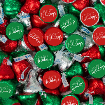 Assembled Happy Holidays Hershey's Kisses Candy 13.6oz Bag 85ct