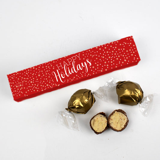 Happy Holidays Dubai Chocolate Truffle Favor Box