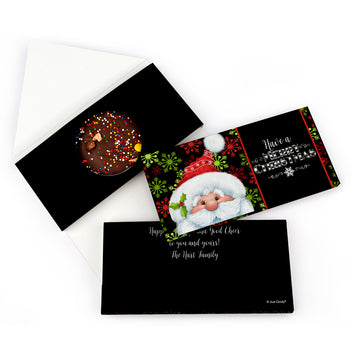 Personalized Christmas Chalkboard Santa Gourmet Infused Belgian Chocolate Bars (3.5oz)