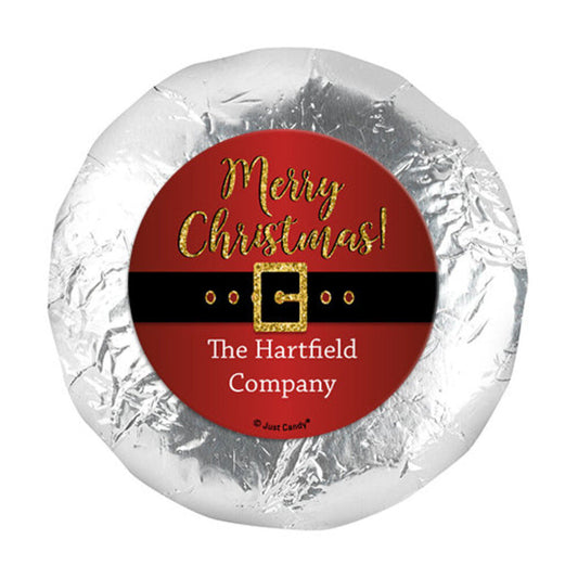 Christmas Santa Buckle 1.25" Stickers (48 Stickers)