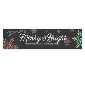 Personalized Christmas Merry & Bright 5 Ft. Banner