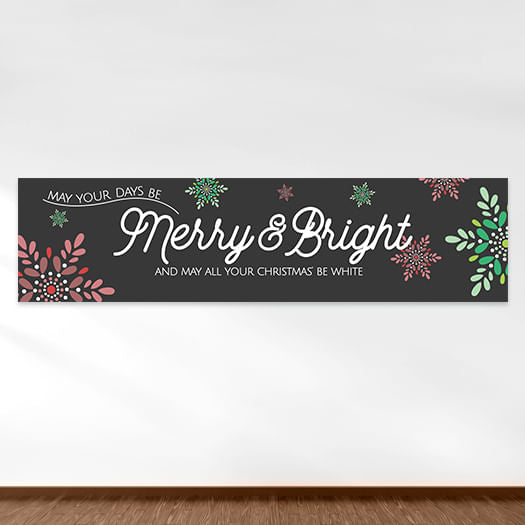 Personalized Christmas Merry & Bright 5 Ft. Banner