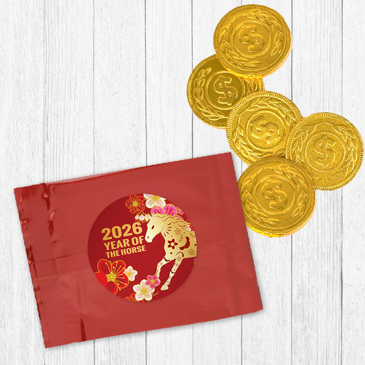 Chinese New Year Chocolate Coin Envelope Candy Favor - Chinese Zodiac