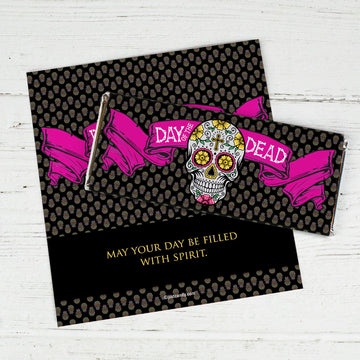 Day of the Dead Personalized Chocolate Bar Wrapper Dia de Los Muertos Sweets