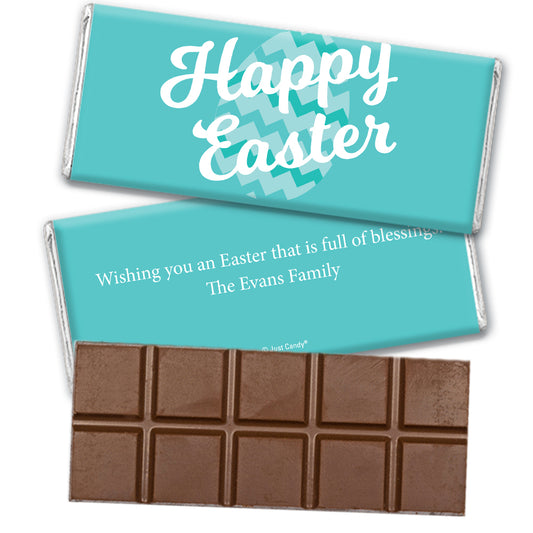 Personalized Easter Chevron Egg Hershey's Milk Chocolate Bar & Wrapper