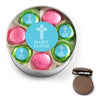 Easter Blue Cross Chocolate Covered Oreo Cookies Extra-Large Plastic Tin