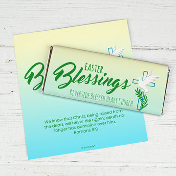 Easter Personalized Chocolate Bar Wrappers Only (6 Wrappers Per Sheet) - Easter Blessings