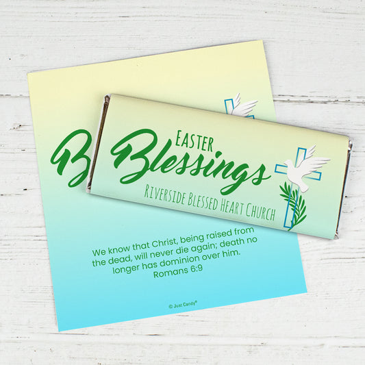 Easter Personalized Chocolate Bar Wrappers Only (6 Wrappers Per Sheet) - Easter Blessings