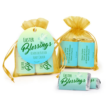 Easter Personalized Hershey's Miniatures Organza Bag Favor - Easter Blessings