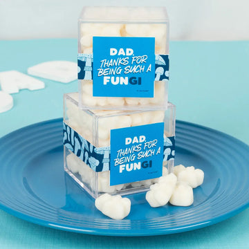 Father's Day JUST CANDY favor cube with Gummy Bears