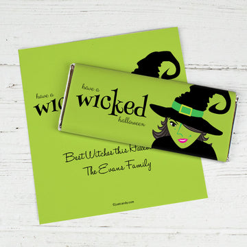 Halloween Personalized Chocolate Bar Wrappers Wicked Witch