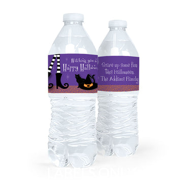 Personalized Halloween The Witch Is In Water Bottle Labels (5 Labels)