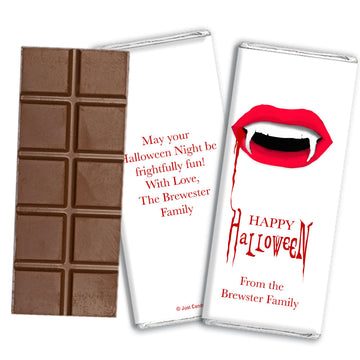 Personalized Halloween Vampire's Kiss Hershey's Milk Chocolate Bar & Wrapper