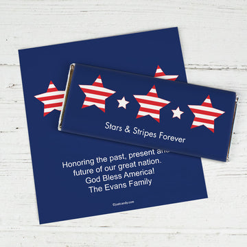 Patriotic Chocolate Bar Wrappers Only