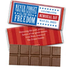 Personalized Patriotic Themed Hershey's Milk Chocolate Bar Never Forget
